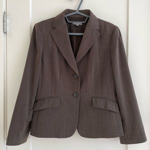 Ann Taylor Wool Brown Blazer 2 Buttons & Pockets size 10